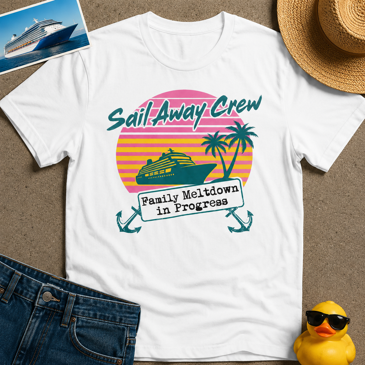 Sail Away Crew Family Meltdown in Progress Tee