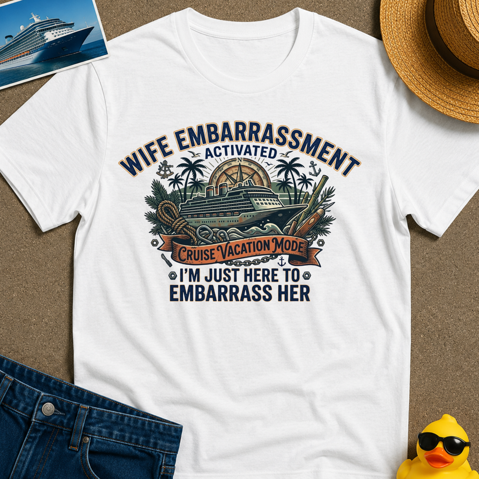Wife Embarrassment Actived I'm Just here to Embarrass Her Tee
