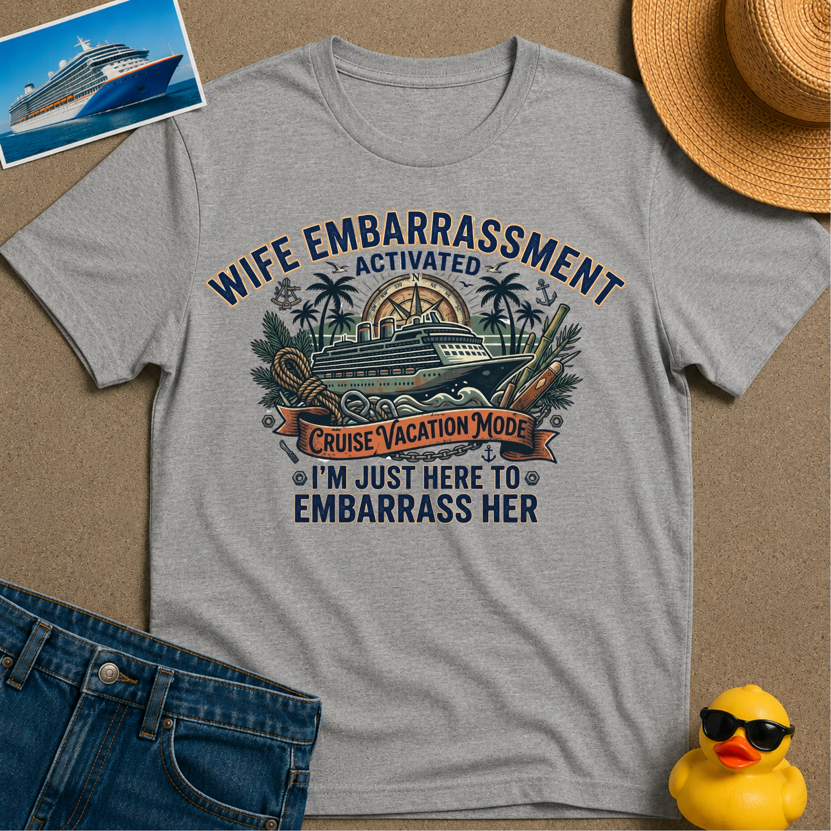 Wife Embarrassment Actived I'm Just here to Embarrass Her Tee