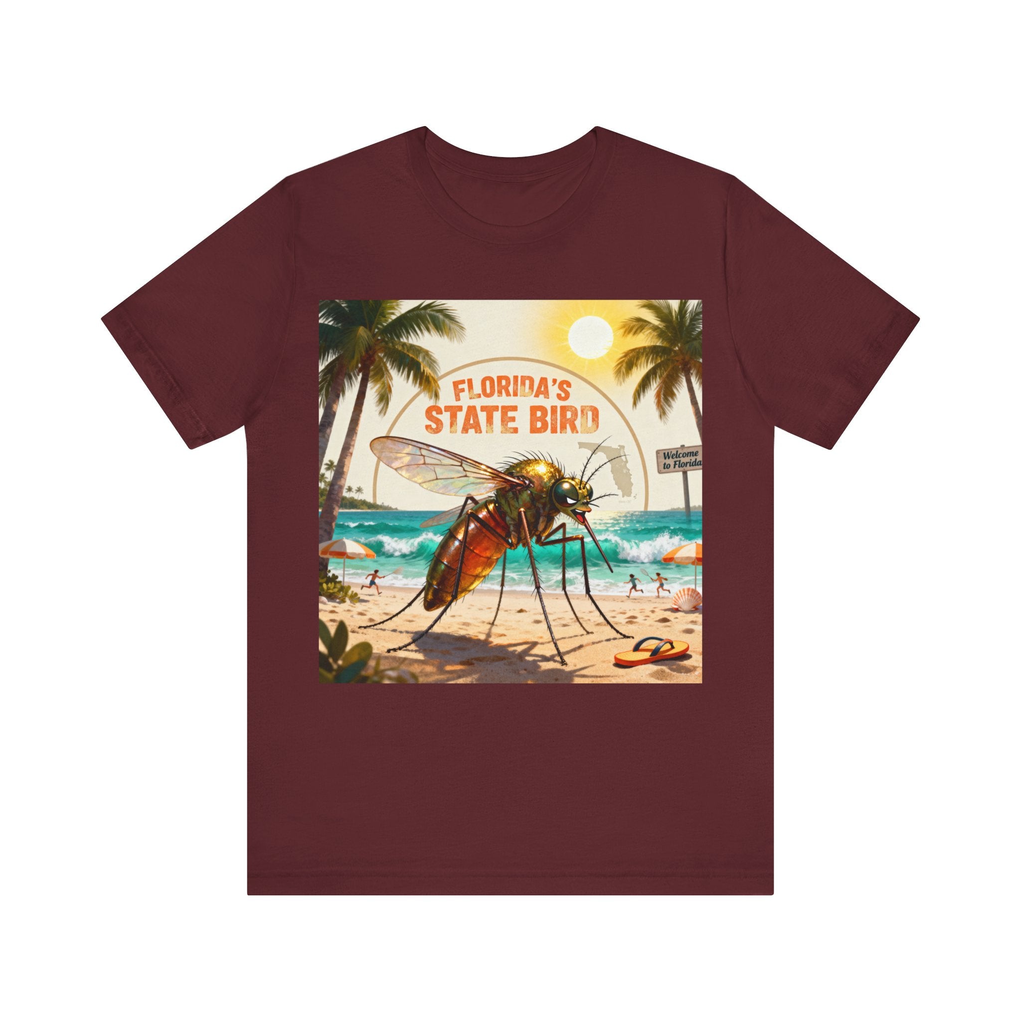 Florida’s State Bird T-Shirt – Funny Mosquito Beach Graphic Tee for Floridians & Tourists Please Note: (Sizes may run slightly small)