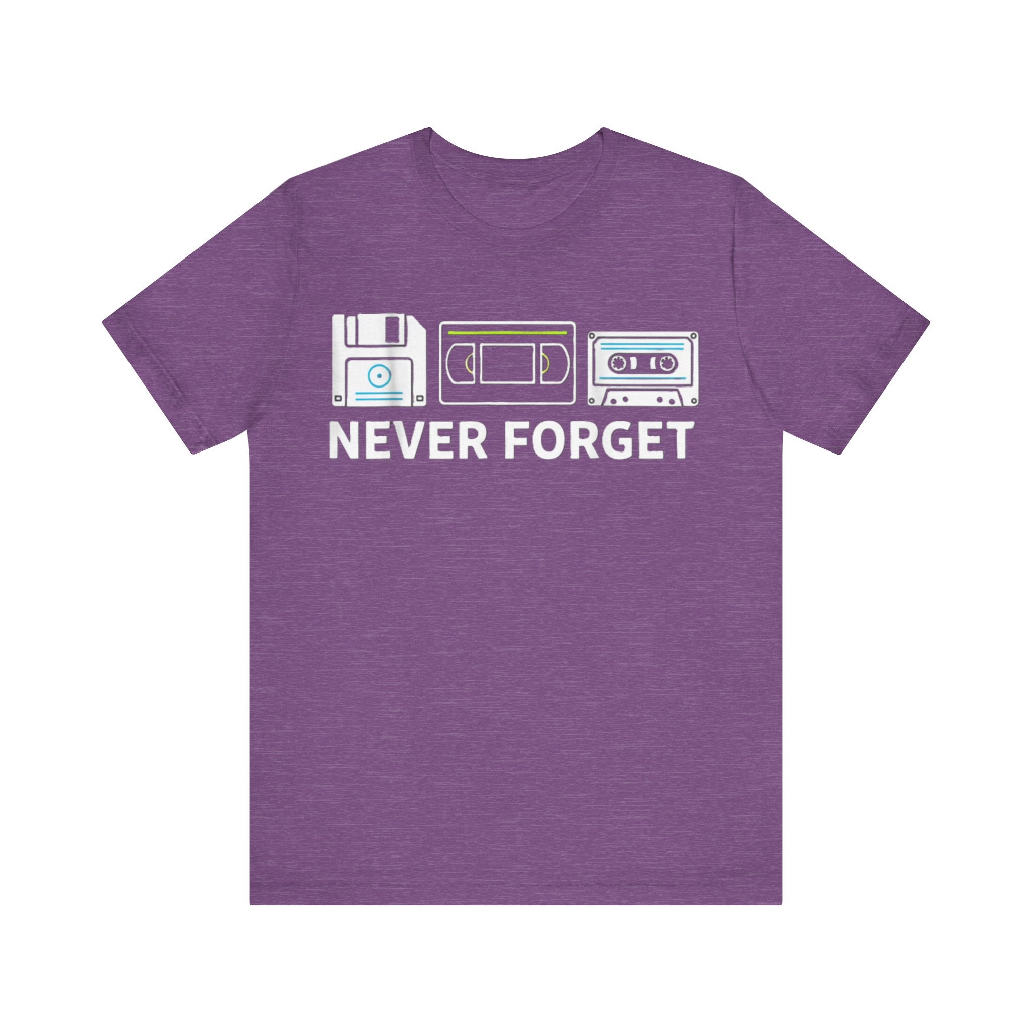 Never Forget Retro Tech Tee – Floppy Disk, VHS & Cassette Tape Nostalgia T-Shirt Please Note: (Sizes may run slightly small)