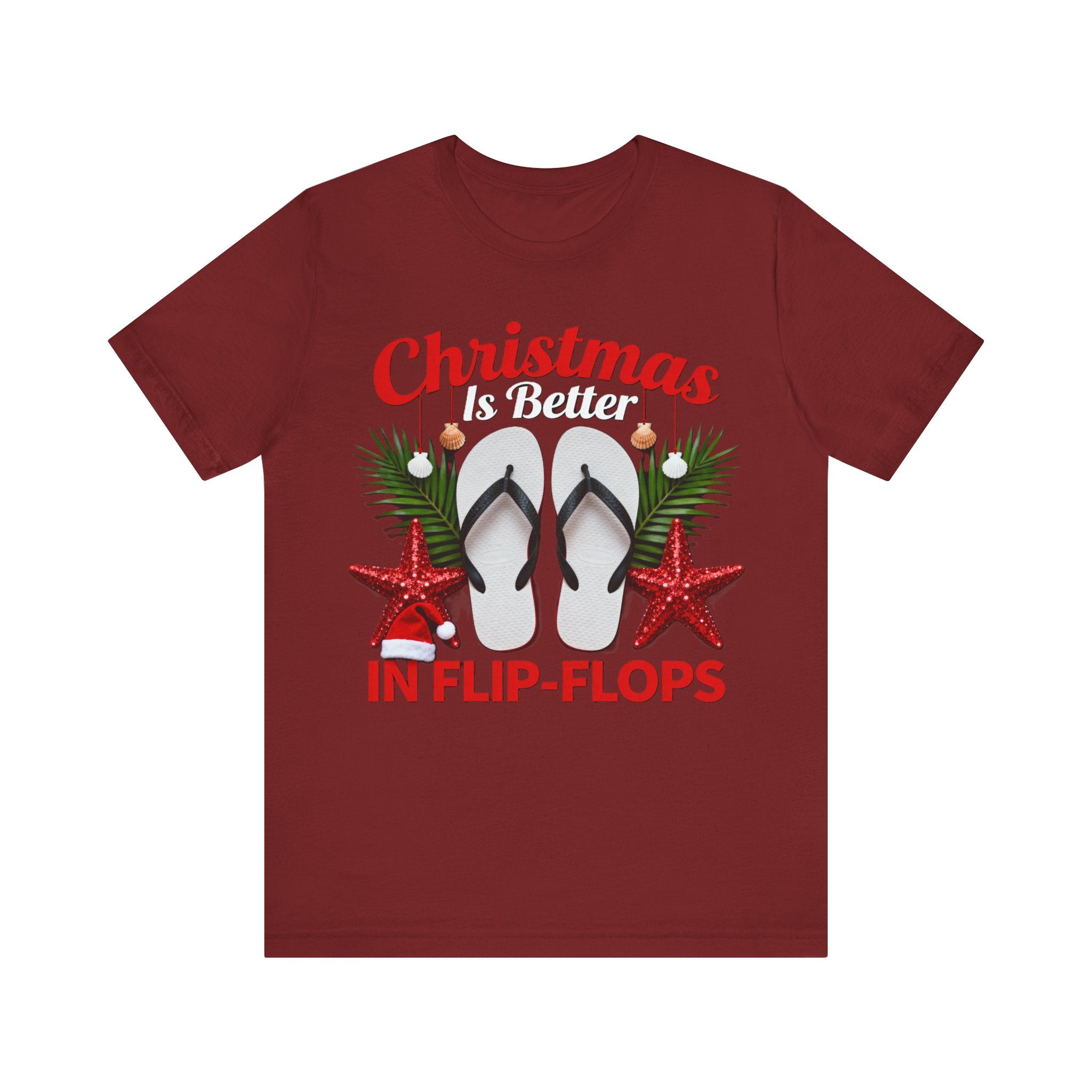 Christmas Is Better in Flip-Flops Shirt – Funny Tropical Holiday Tee | Florida Beach Christmas T-Shirt Please Note: (Sizes may run slightly small)
