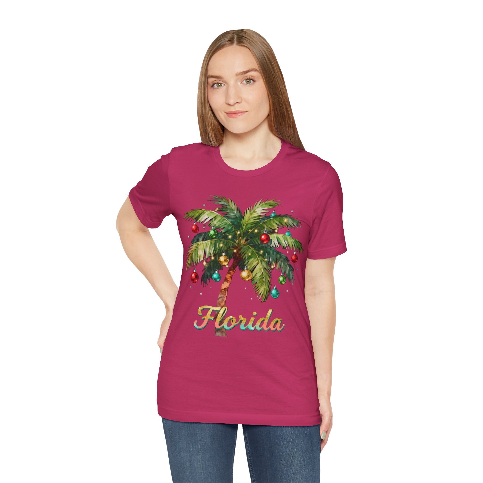 Florida Christmas Palm Tree Shirt – Tropical Holiday Lights Tee