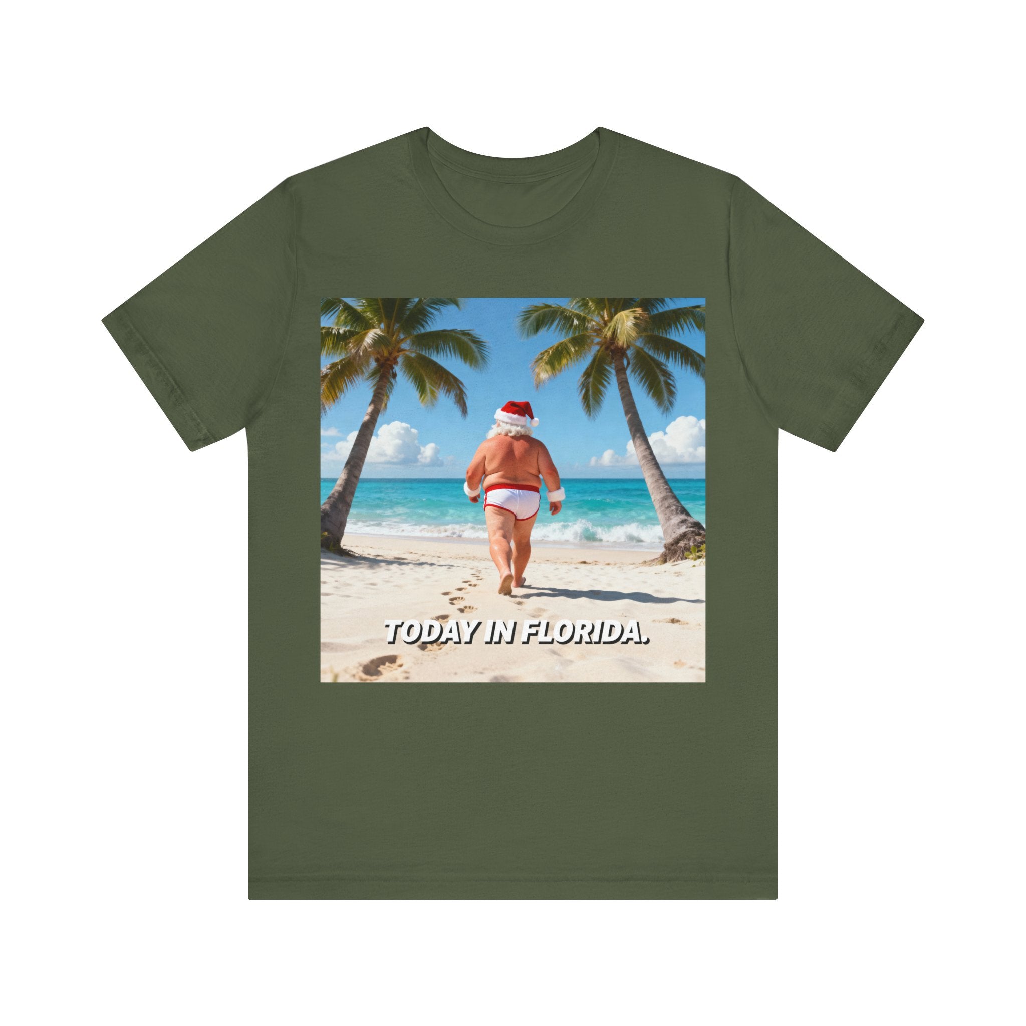 Funny Florida Christmas Shirt – Santa on the Beach “Today in Florida”