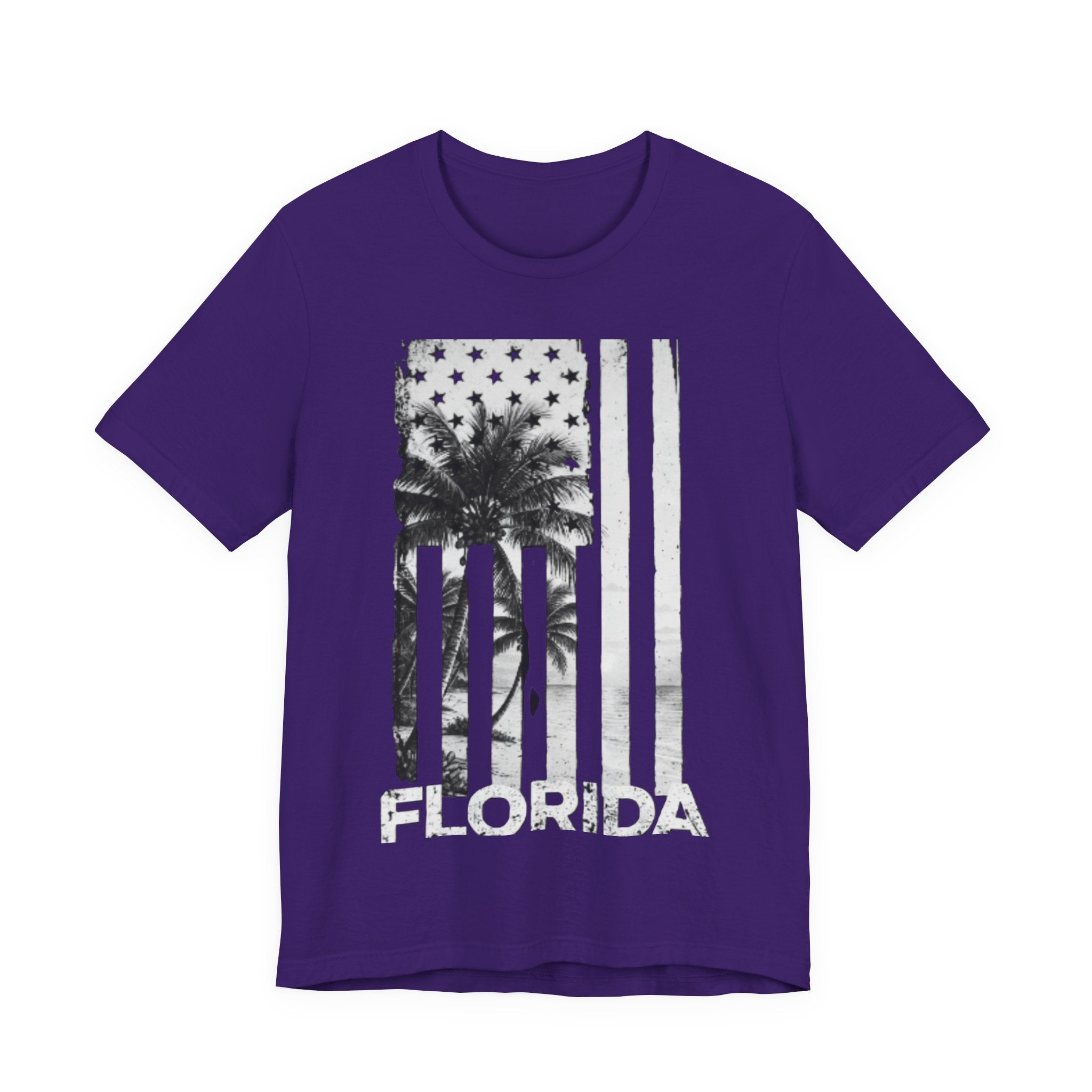 Distressed Black & White Palm Tree Beach Tee