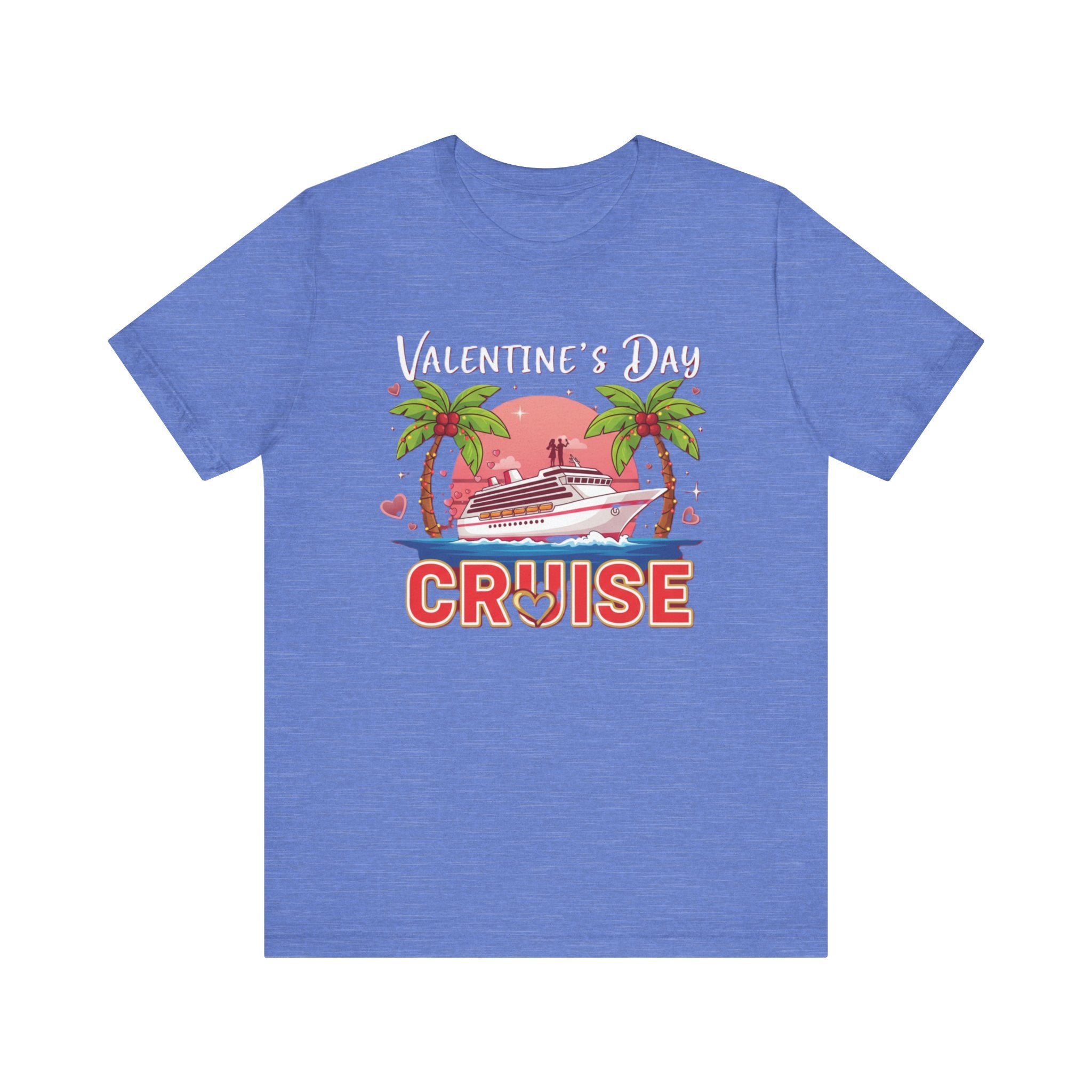 Valentine’s Day Cruise Shirt – Romantic Couple Vacation Tee | Tropical Love Boat T-Shirt for Cruise Lovers Please Note: (Sizes may run slightly small)