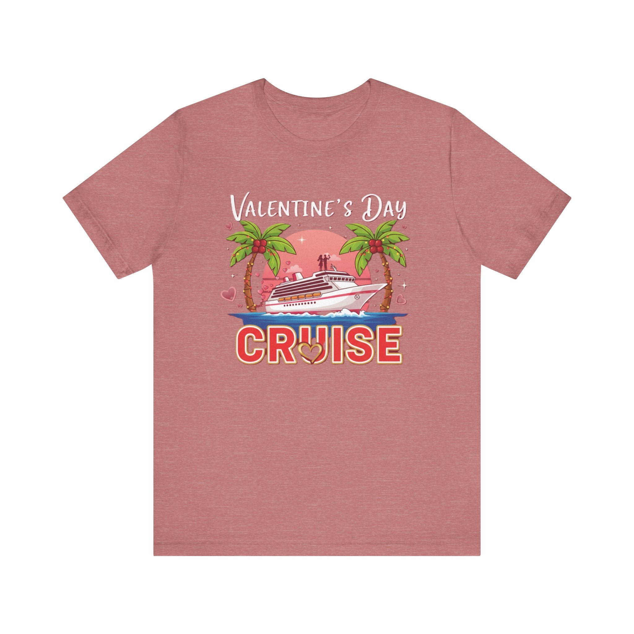 Valentine’s Day Cruise Shirt – Romantic Couple Vacation Tee | Tropical Love Boat T-Shirt for Cruise Lovers Please Note: (Sizes may run slightly small)