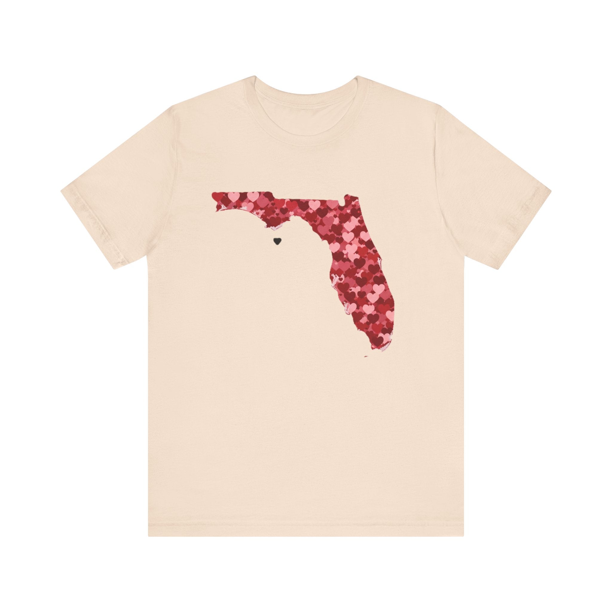 Florida Valentine’s Day Shirt – Heart Map Sunshine State Tee