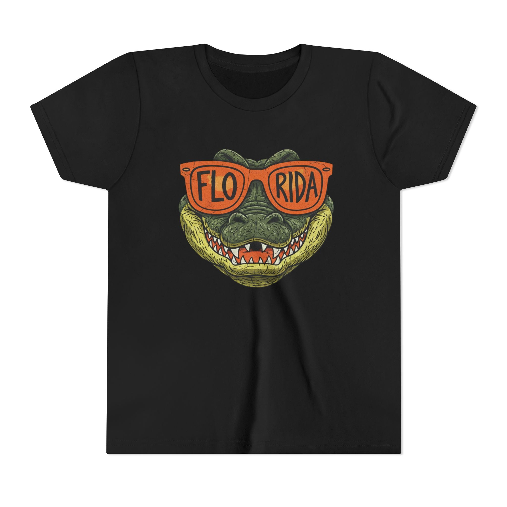 Florida Alligator Sunglasses Youth Tee – Cool Alligator Graphic Kids T-Shirt