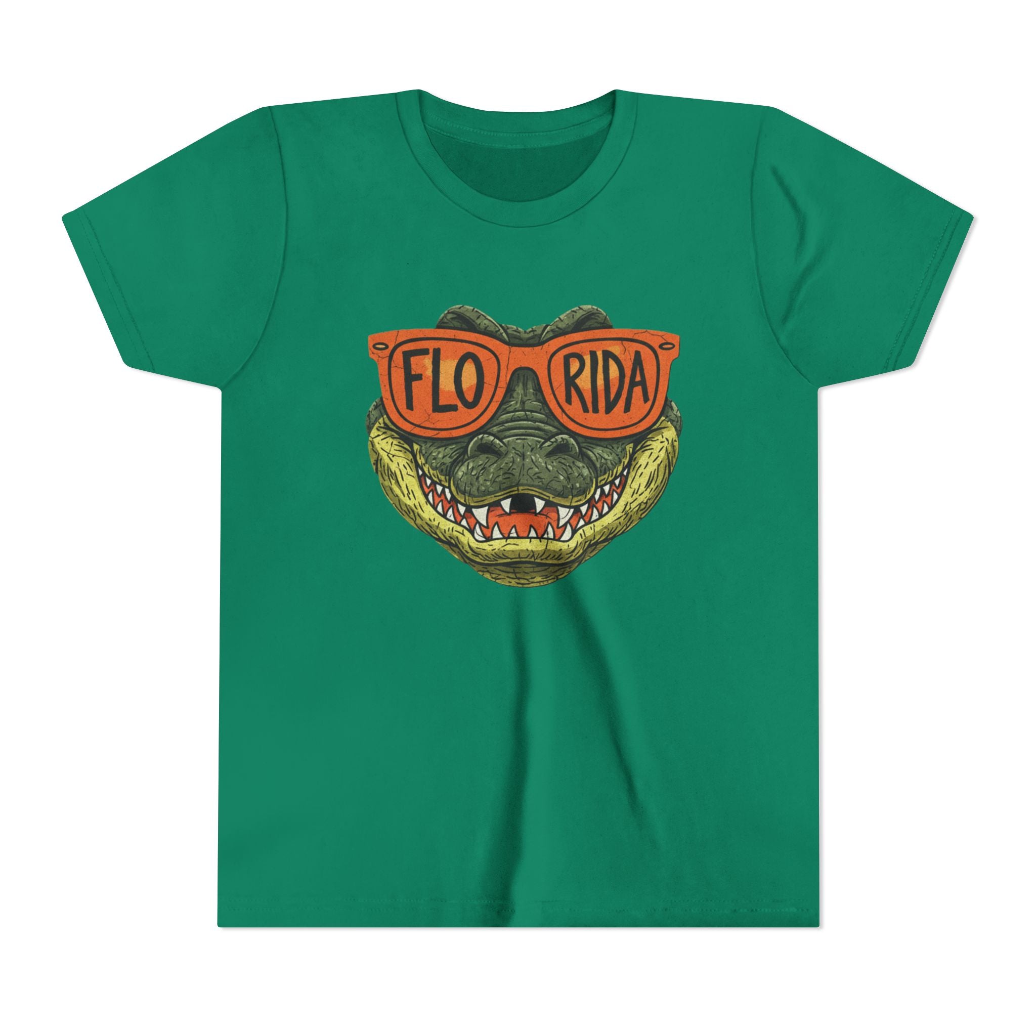 Florida Alligator Sunglasses Youth Tee – Cool Alligator Graphic Kids T-Shirt