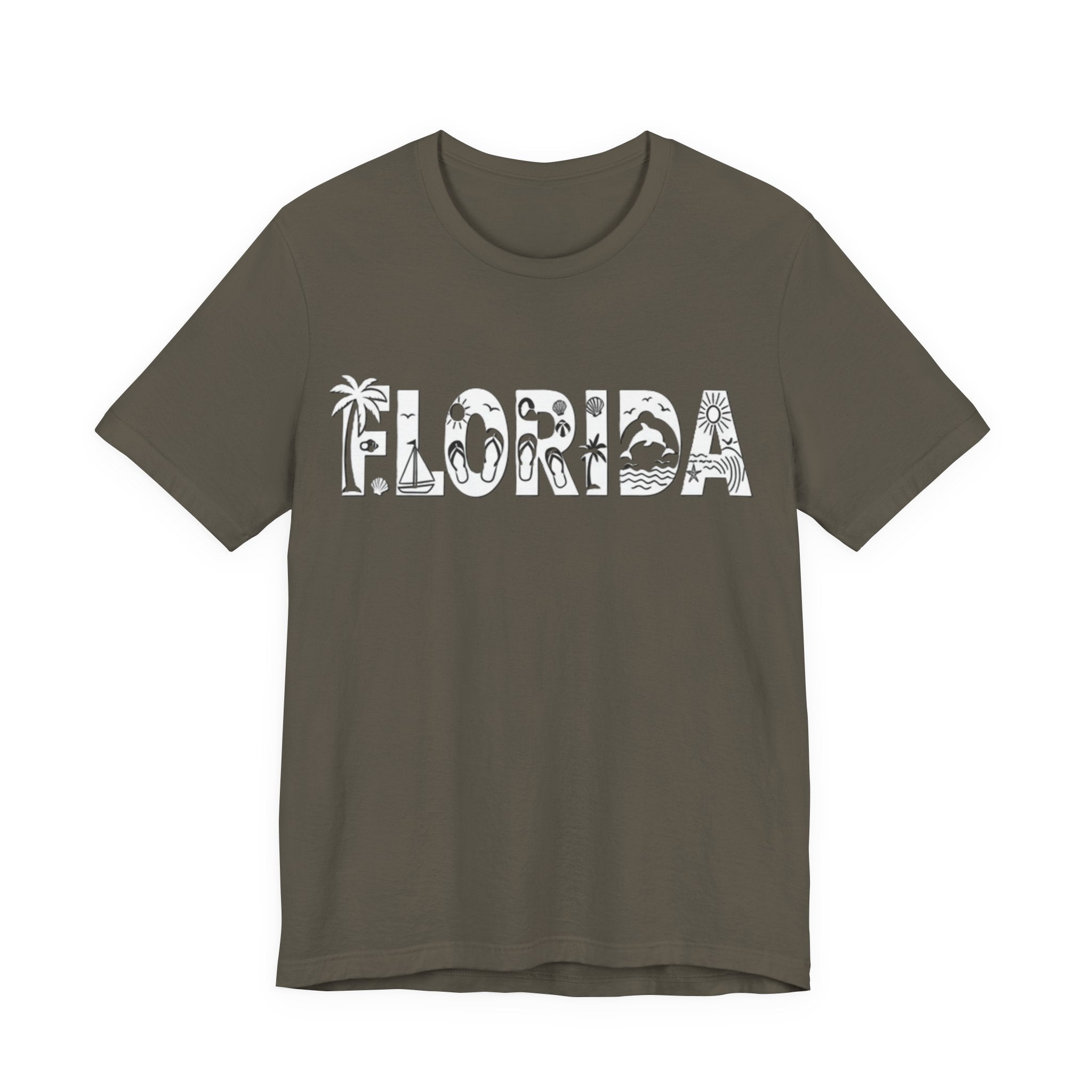 Palm Tree, Flip-Flop & Dolphin Design Tee