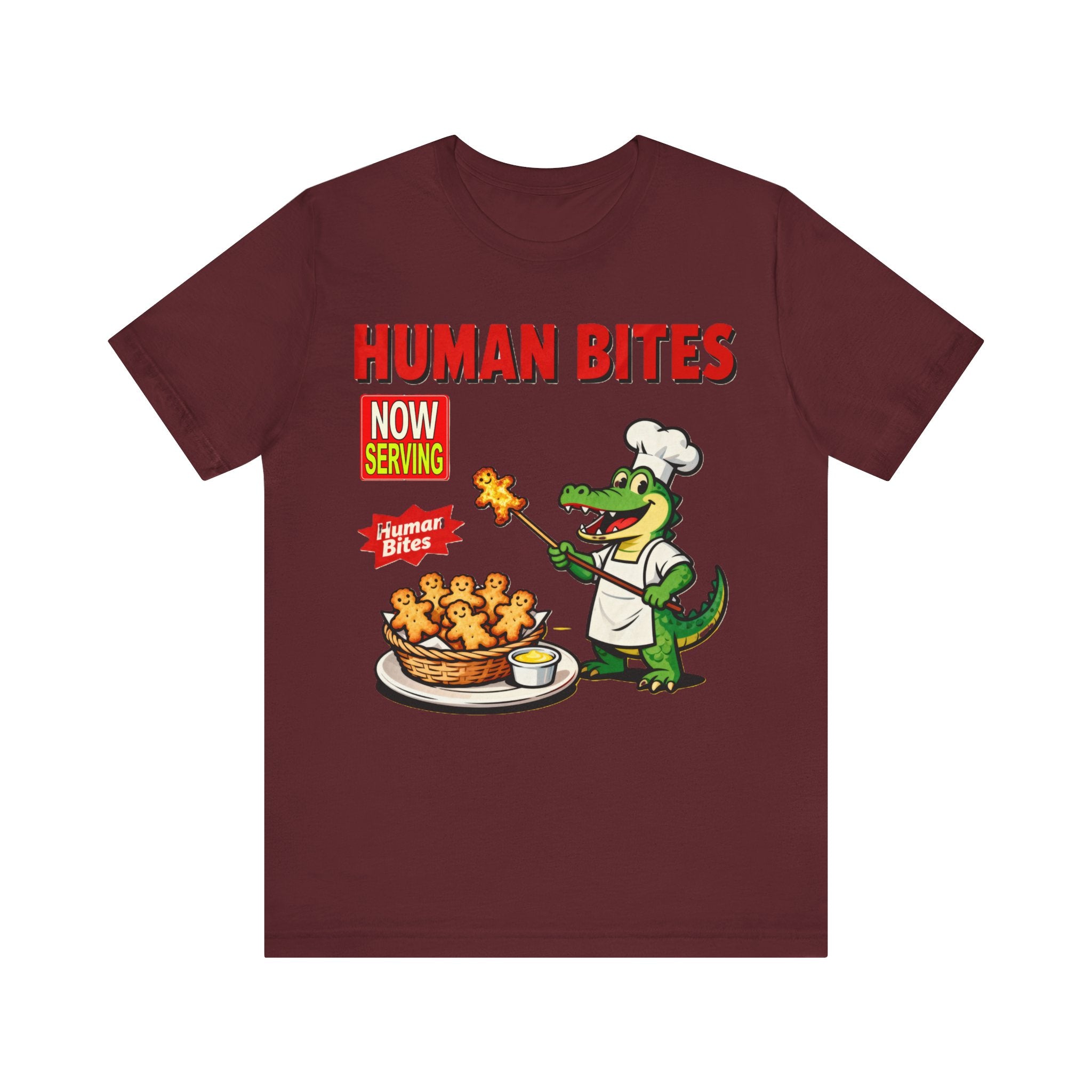 Florida Gator “Human Bites” Chef Tee – Funny Alligator Cooking