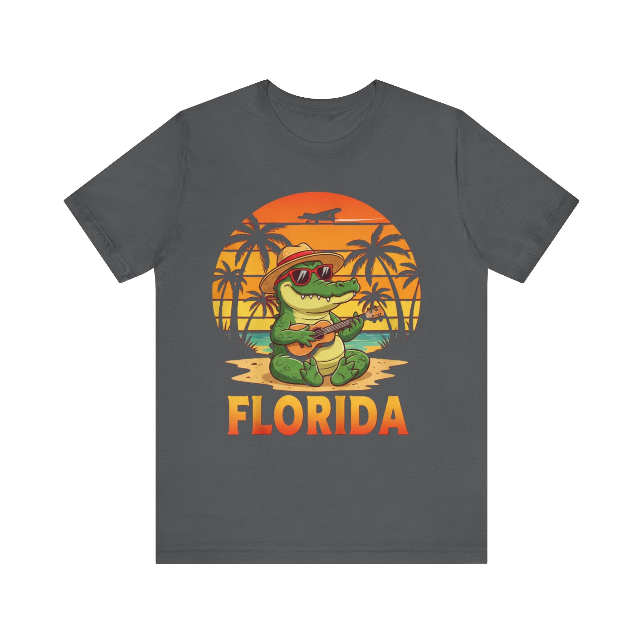 Florida Alligator Sunset T-Shirt – Chill Gator with Guitar Beach Vibes Tee