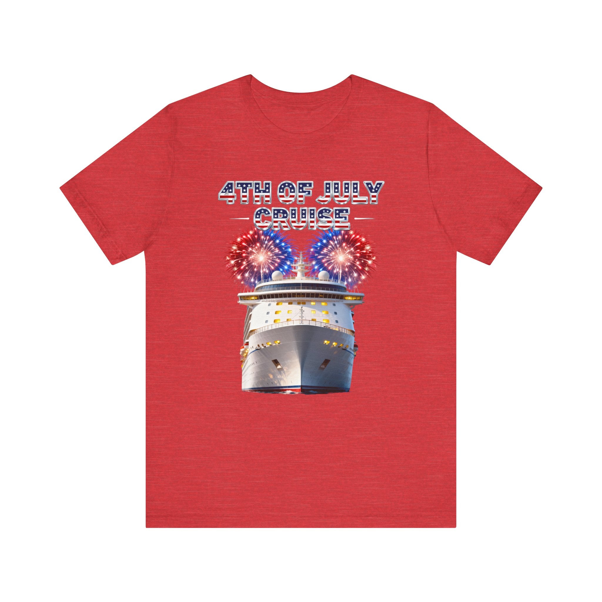 4th of July Cruise Shirt – Patriotic Fireworks Cruise Tee | Funny USA Vacation T-Shirt for Cruise Lovers Please Note: (Sizes may run slightly small)