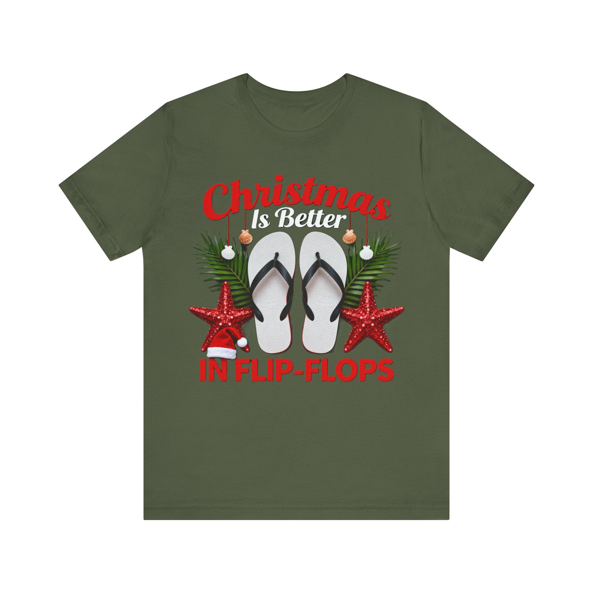 Christmas Is Better in Flip-Flops Shirt – Funny Tropical Holiday Tee | Florida Beach Christmas T-Shirt Please Note: (Sizes may run slightly small)