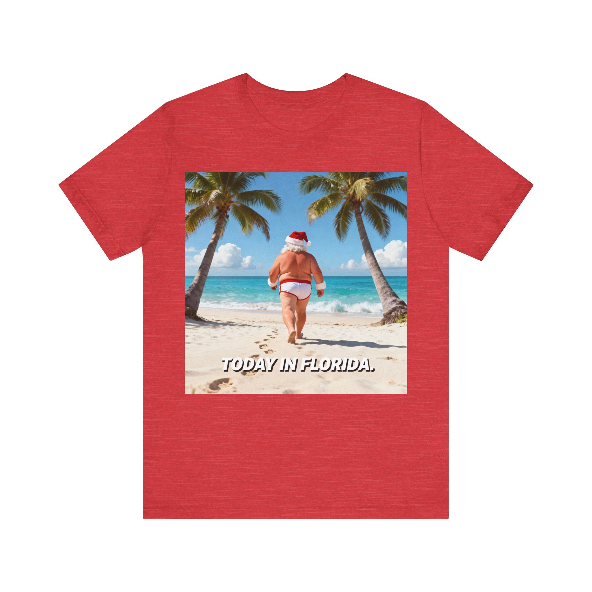 Funny Florida Christmas Shirt – Santa on the Beach “Today in Florida”
