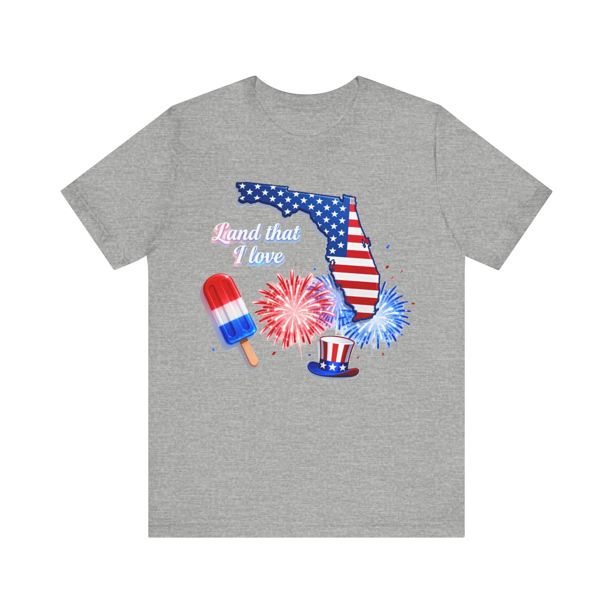 Land That I Love Florida Shirt – Patriotic 4th of July Tee | USA Fireworks Popsicle & State Pride T-Shirt Please Note: (Sizes may run slightly small)