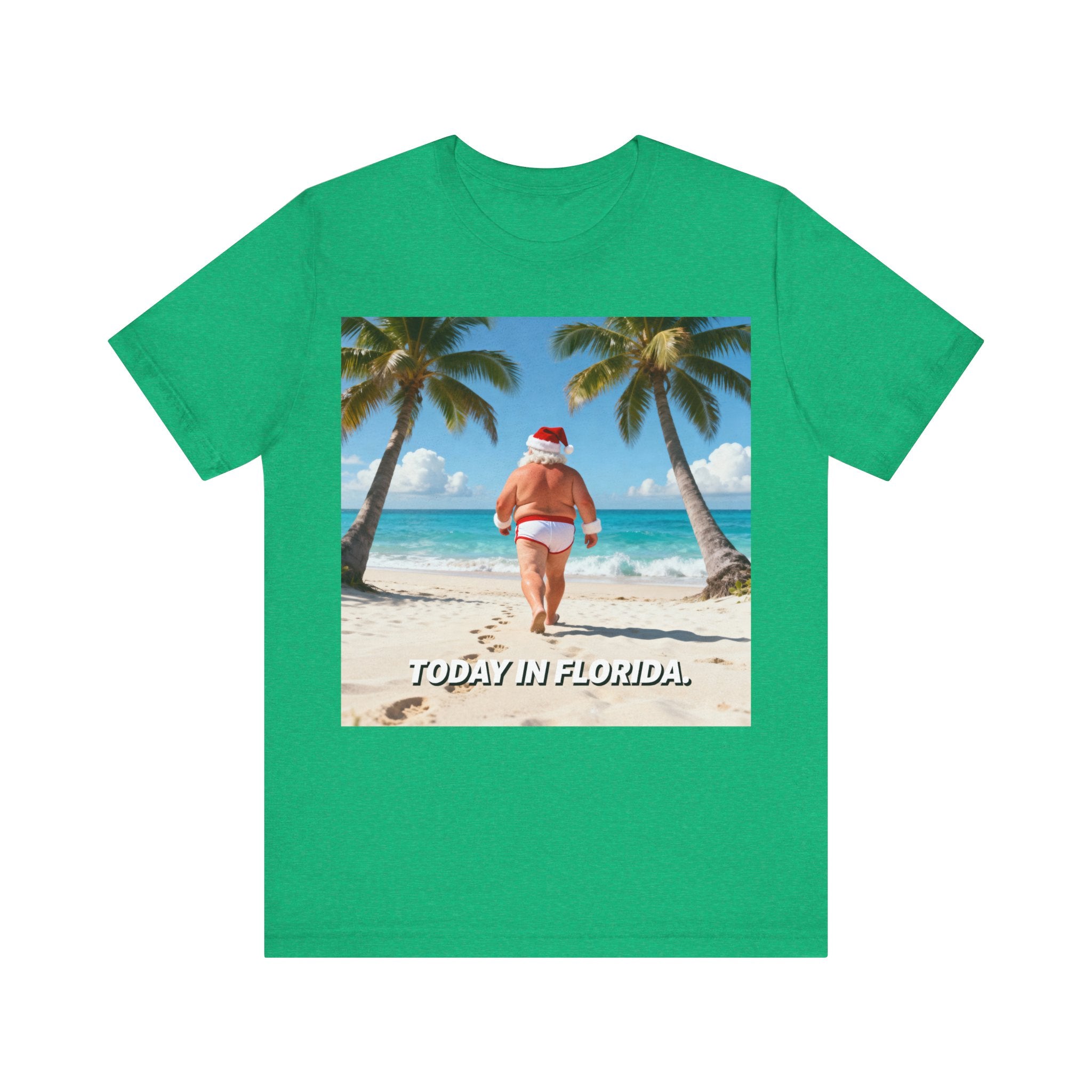 Funny Florida Christmas Shirt – Santa on the Beach “Today in Florida”