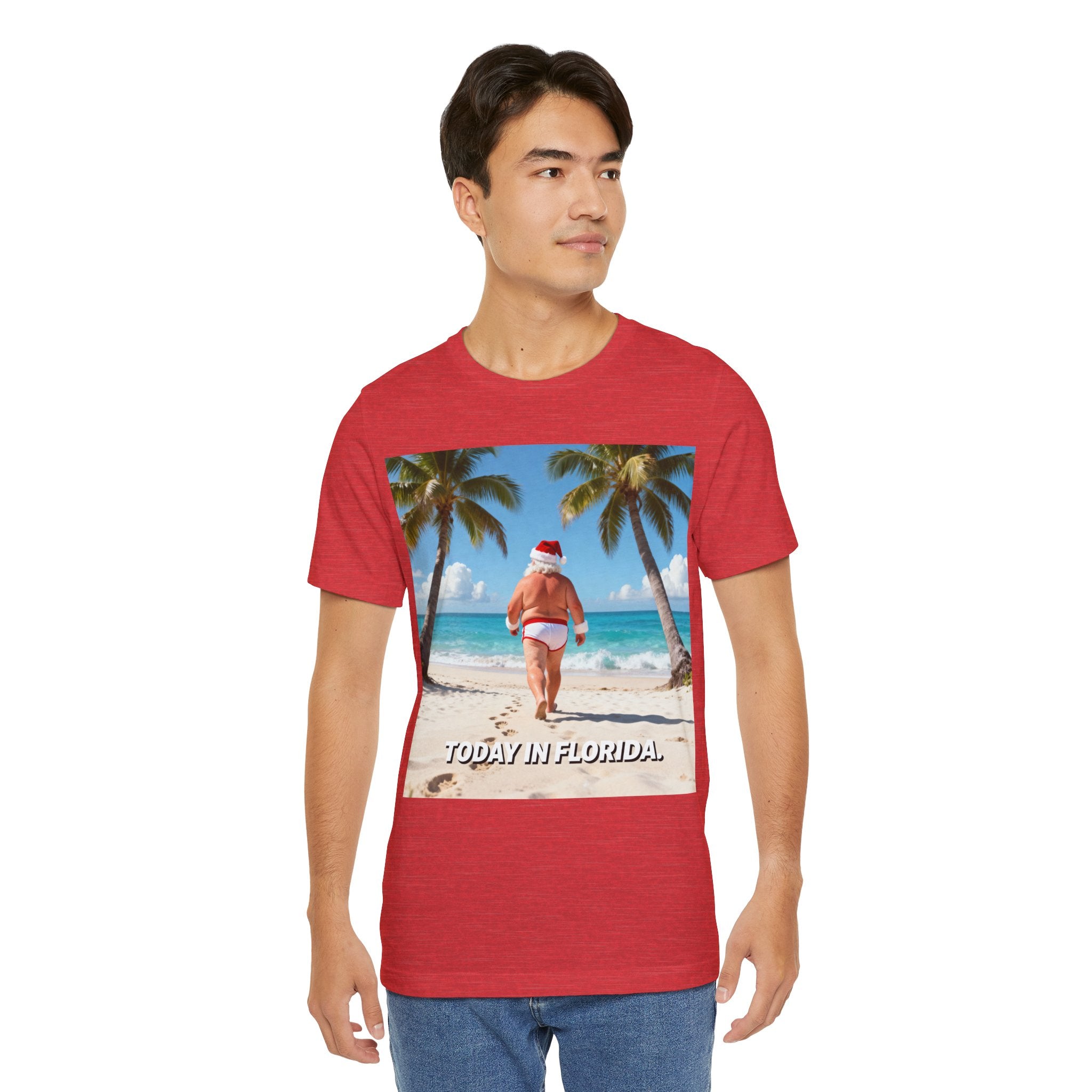 Funny Florida Christmas Shirt – Santa on the Beach “Today in Florida”