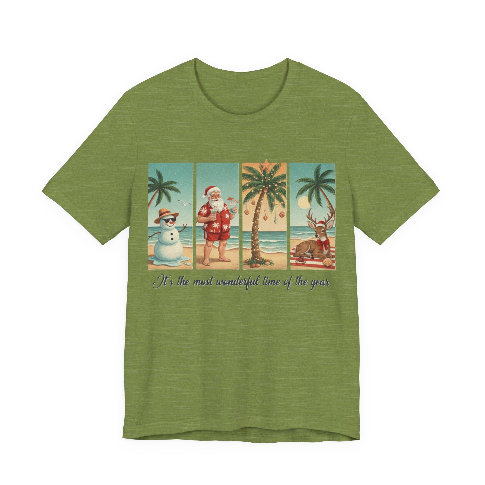 Tropical Holiday Santa, Snowman & Reindeer Tee