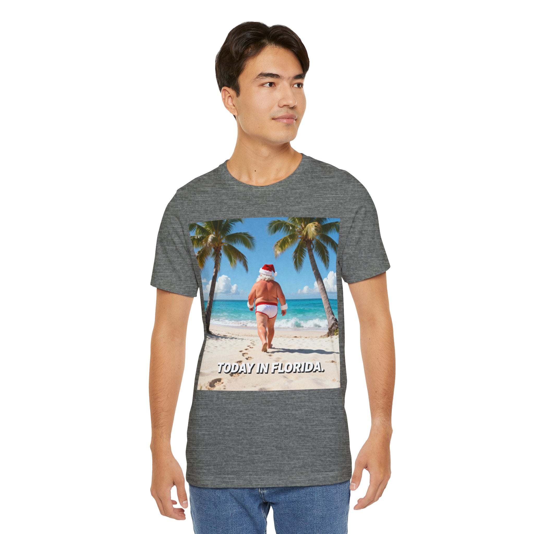 Funny Florida Christmas Shirt – Santa on the Beach “Today in Florida”
