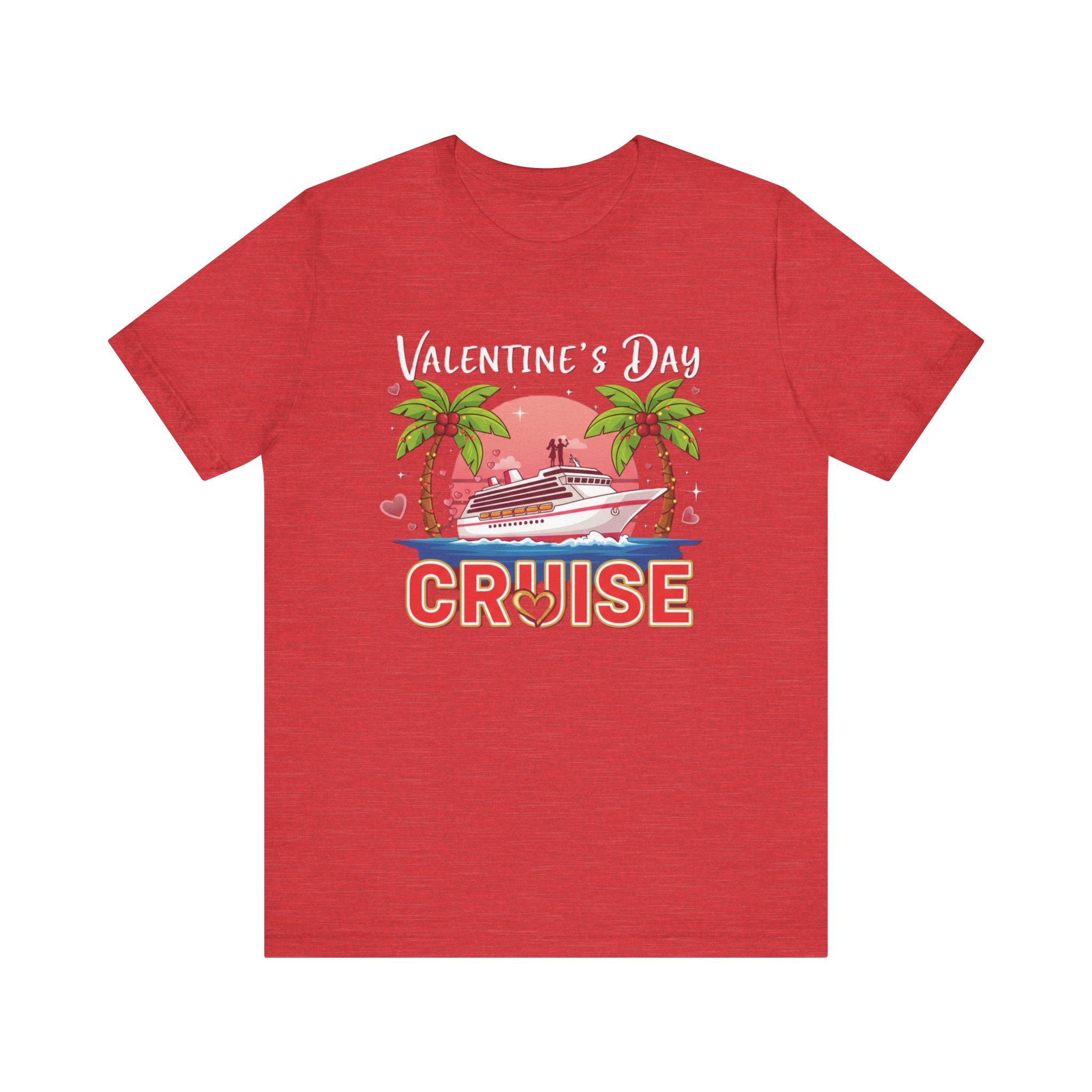 Valentine’s Day Cruise Shirt – Romantic Couple Vacation Tee | Tropical Love Boat T-Shirt for Cruise Lovers Please Note: (Sizes may run slightly small)