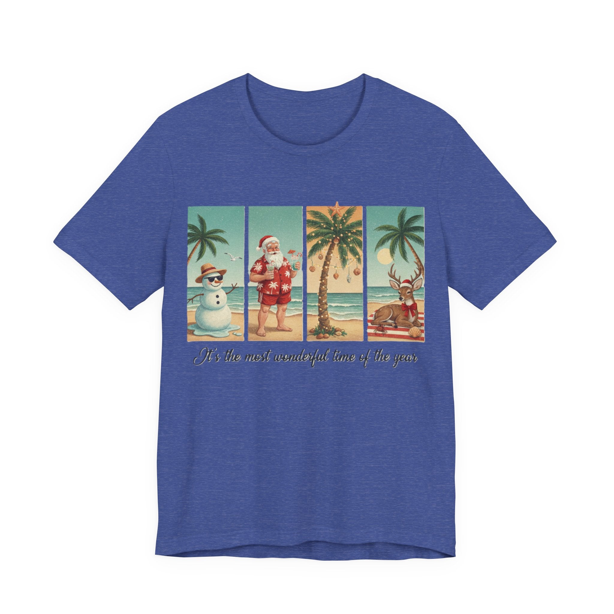 Tropical Holiday Santa, Snowman & Reindeer Tee