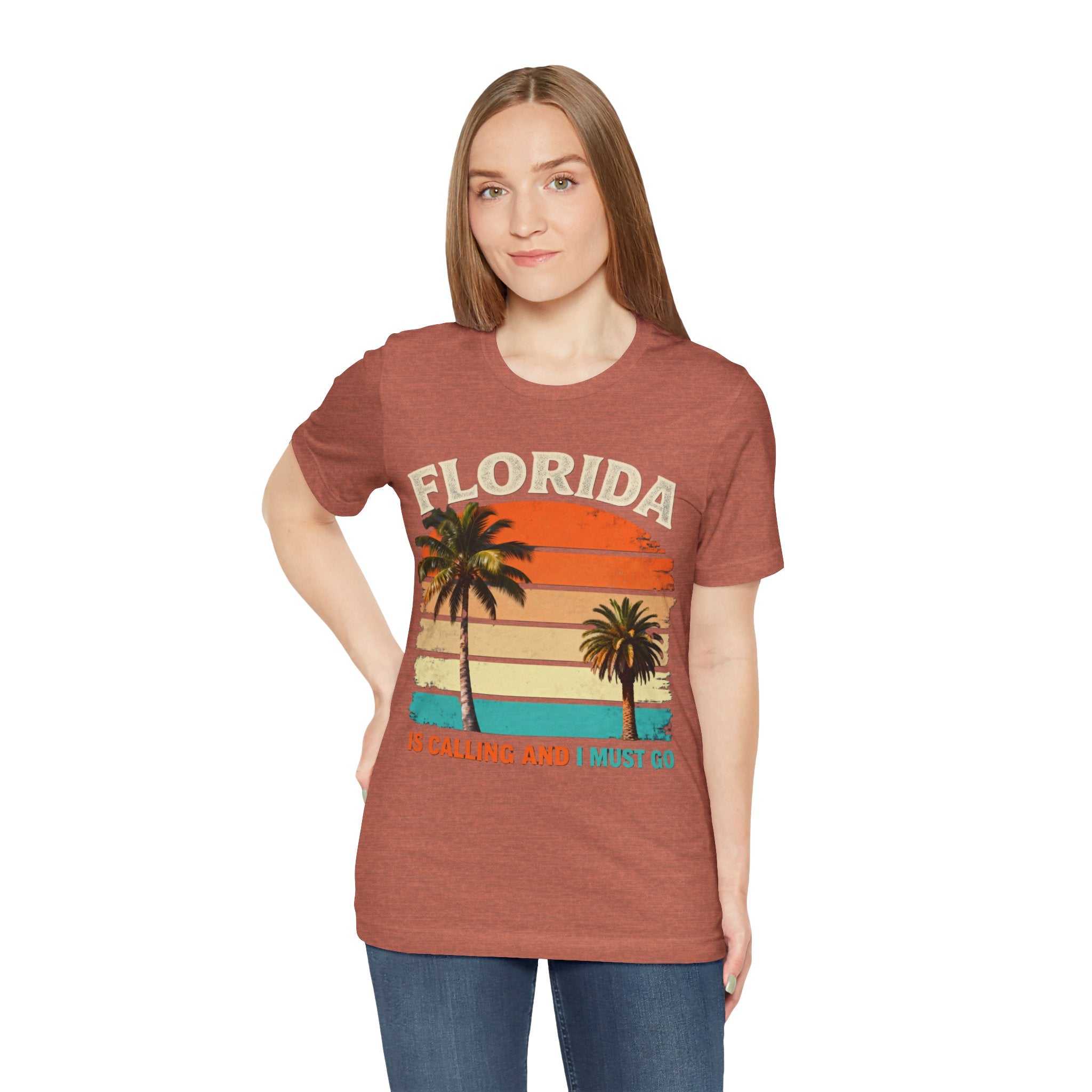 Florida Is Calling and I Must Go Shirt – Vintage Sunset Palm Tree Tee