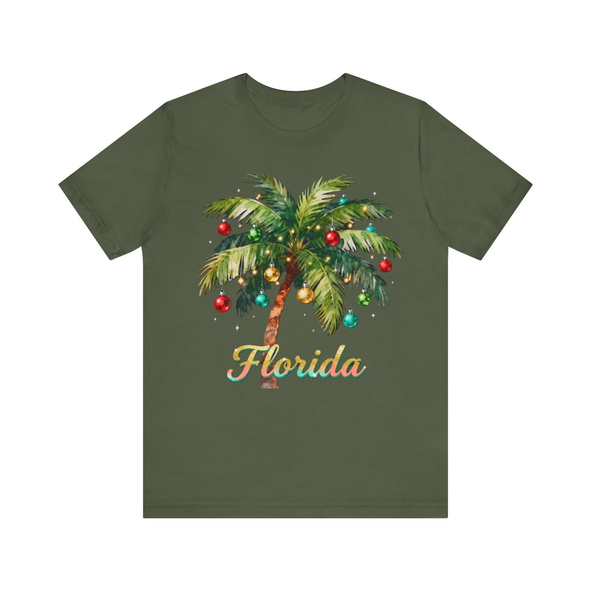 Florida Christmas Palm Tree Shirt – Tropical Holiday Lights Tee