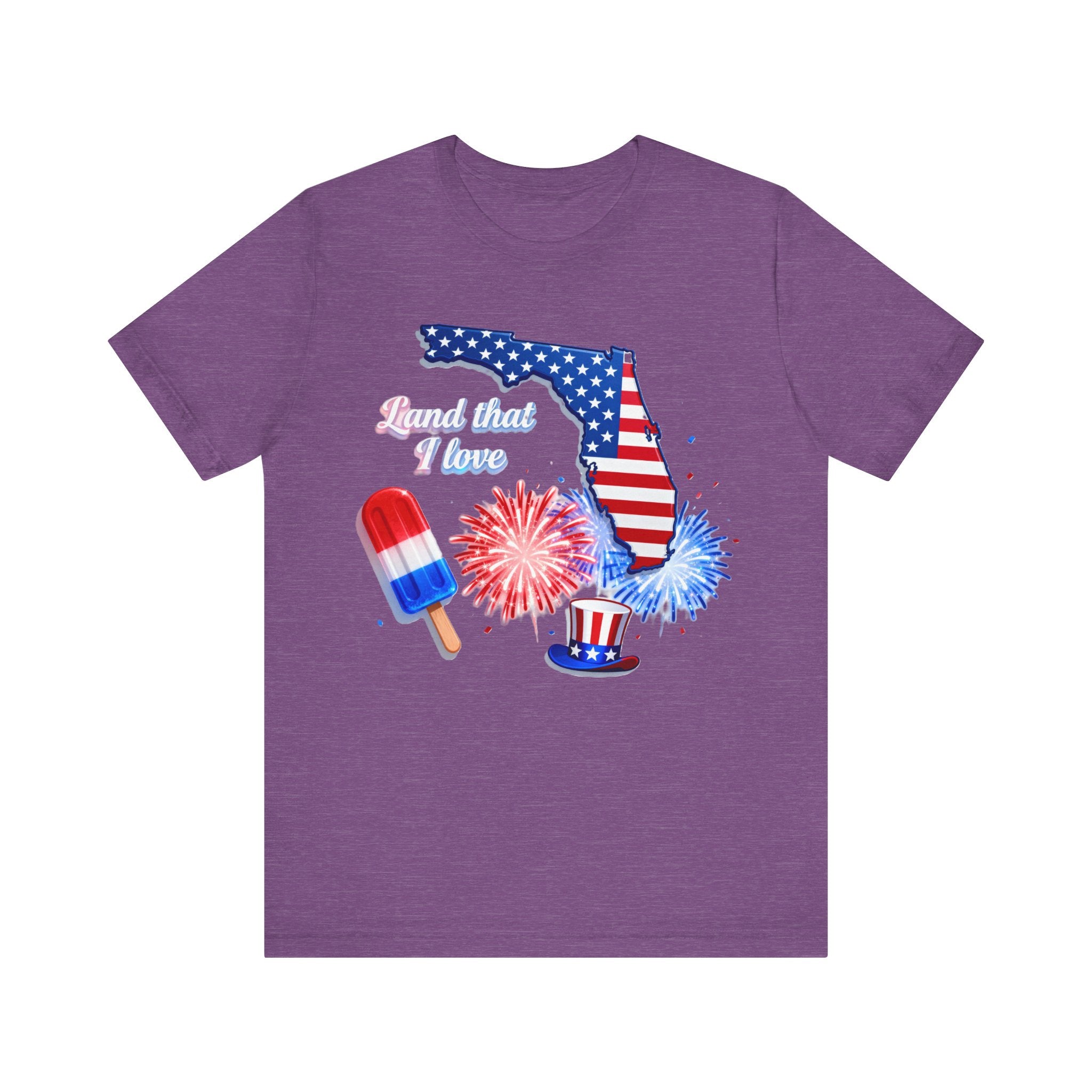 Land That I Love Florida Shirt – Patriotic 4th of July Tee | USA Fireworks Popsicle & State Pride T-Shirt Please Note: (Sizes may run slightly small)