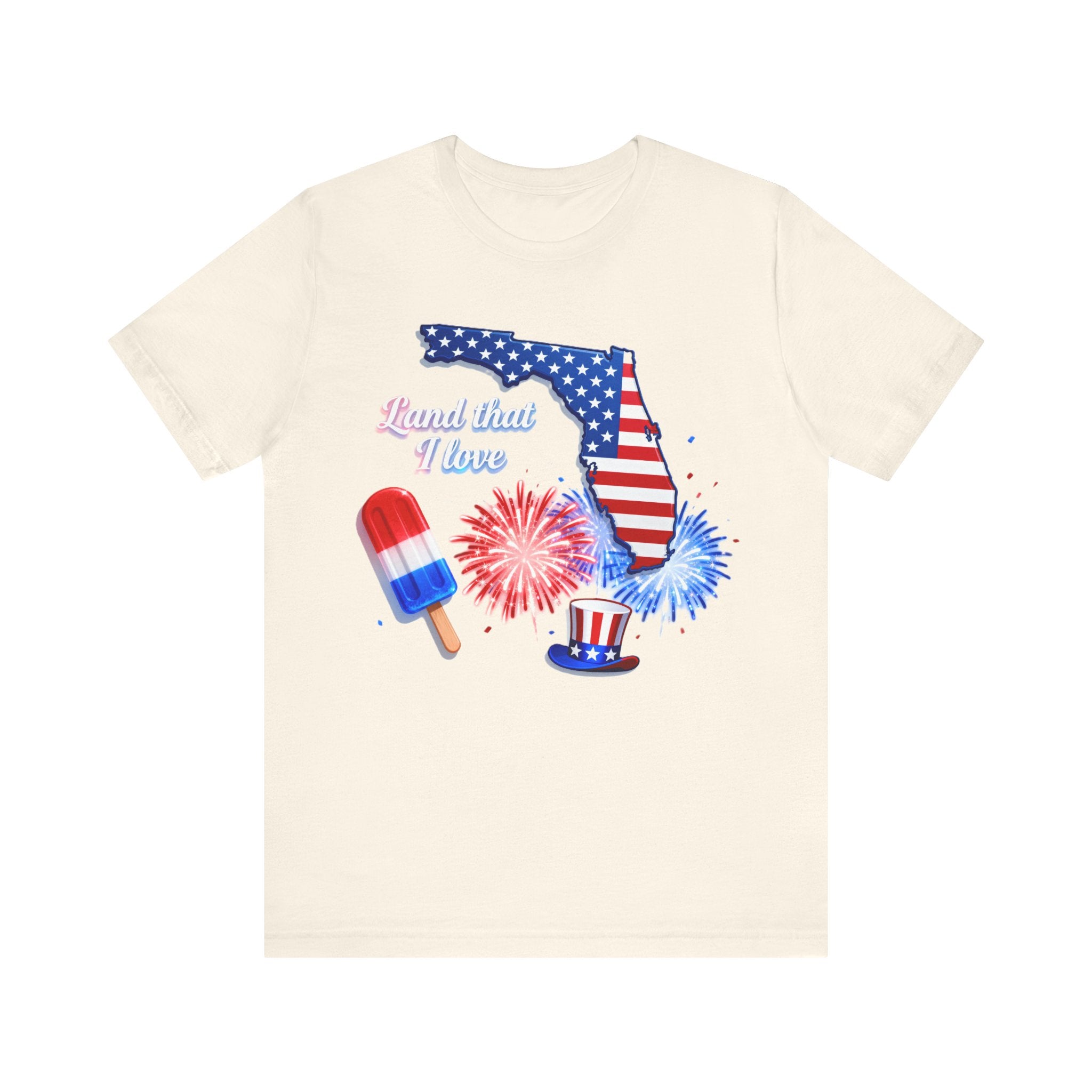 Land That I Love Florida Shirt – Patriotic 4th of July Tee | USA Fireworks Popsicle & State Pride T-Shirt Please Note: (Sizes may run slightly small)
