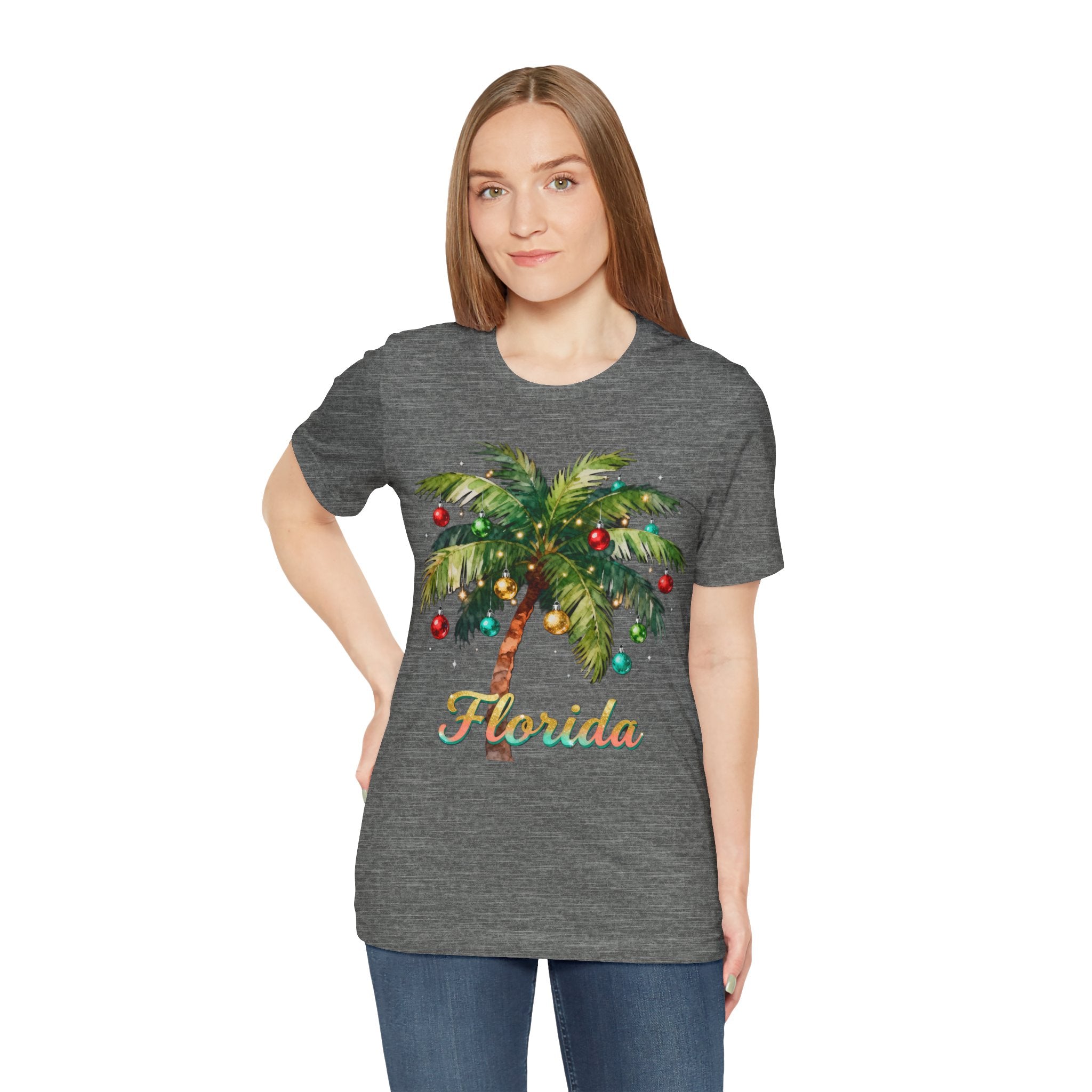 Florida Christmas Palm Tree Shirt – Tropical Holiday Lights Tee